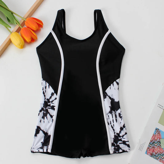 Black Girls One Piece Swimsuit 7-12 Year Kids Swim Suit Training Children's Swimwear Sports Bathing Suits Beachwear