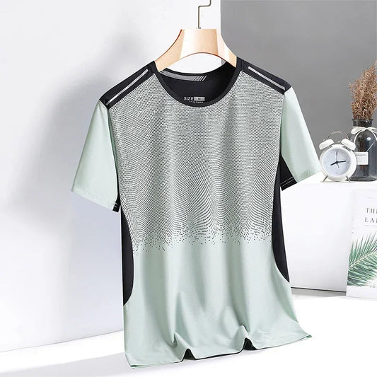 T Shirt For Men Sports Harajuku O-neck Short Sleeve Leisure Loose Men T Shirt Summer Quick Dry Material Top Dazzling Tee Shirt