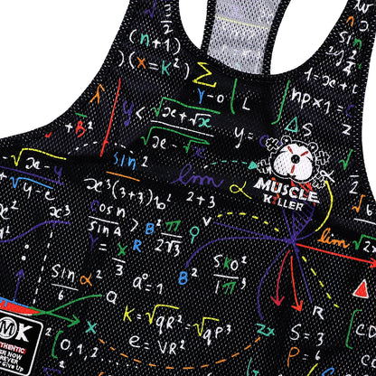 MK Muscle Strength Line Letter Training Sports Running Gym Muscle Strength Leisure Running Half Sleeves Racerback