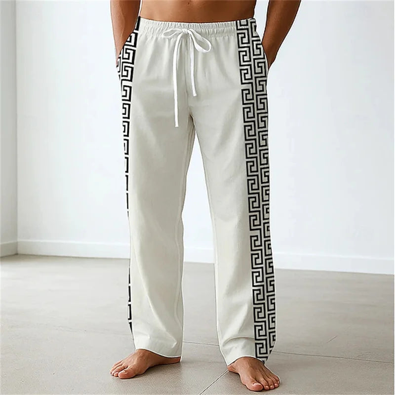 Men's Spring/Summer Casual Pants Minimalist Style Breathable Comfortable Straight-Leg Casual Pants Sports Pants