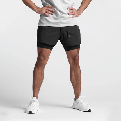 Running Shorts Male Gym Men's Shorts Crossfit 2 IN 1 Sport Shorts Homme Fitness Basketball Jogging Bodybuilding Short Pants