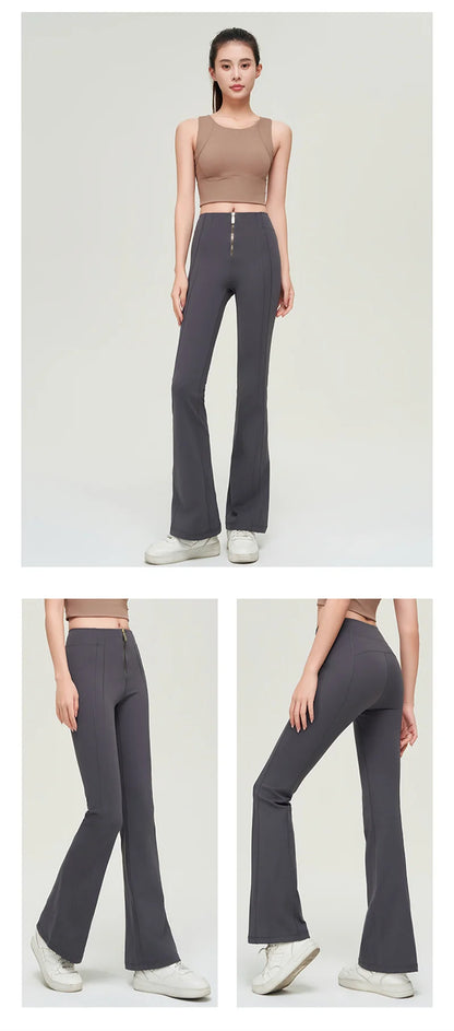 Bell Bottoms Yoga Pants Front Zip Bootcut Yoga Leggings Gym Pant Butt Lifting Yoga Legging Flare Leggings Zipper