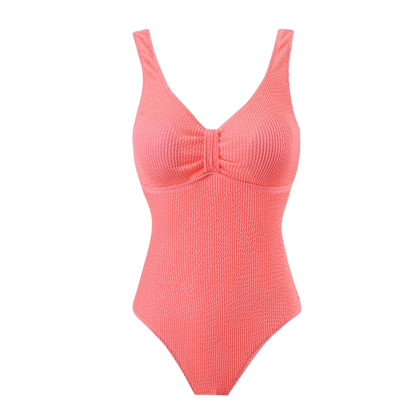 Womens One Piece Swimsuit Swim Leotard Sleeveless Low U Back Soft Cup Textured Monokini Bathing Suit for Beach Tropical Travel