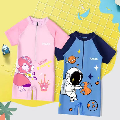 Kids Swimsuit Cute Cartoon Boy Girl One-piece Swimsuit Small, Medium and Big Kids Swimsuit Baby One-piece Swimsuit