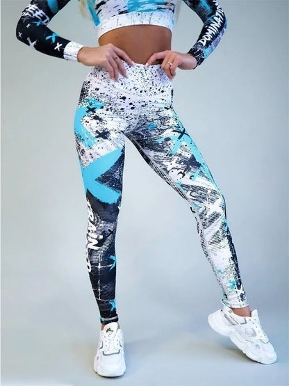 Printed Yoga Pants Women's Sports Fitness Leggings High Waist Tight Sport Pants Clothes Sport Women Fitness Push Up