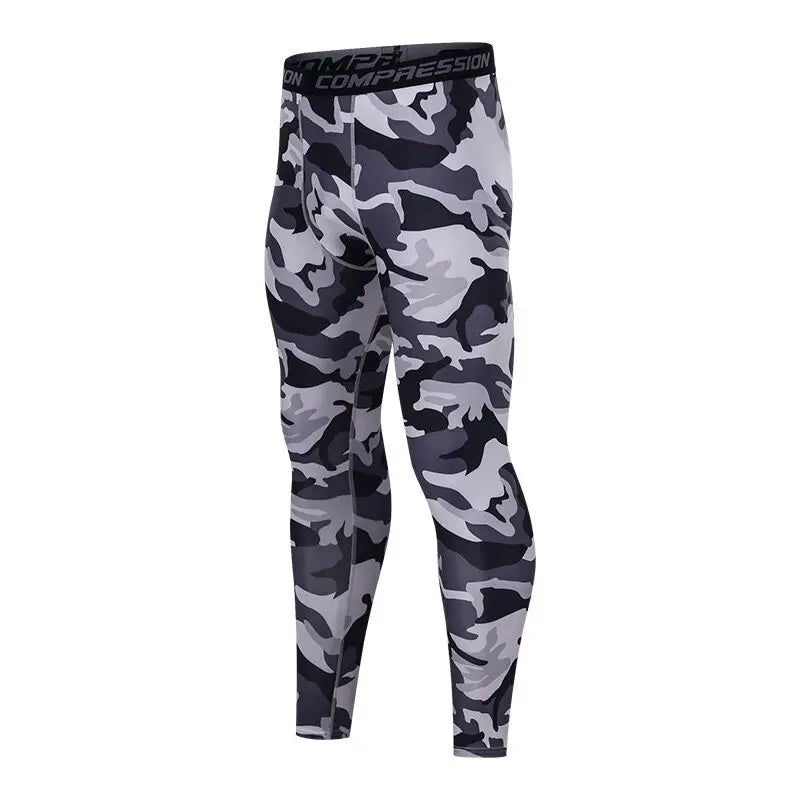 Men Leggings Skinny Long Pants Running Yoga Sports Gym Fitness Boy Training Basketball Base Layer Camouflage Trousers Quick Dry
