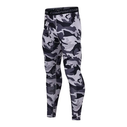Men Leggings Skinny Long Pants Running Yoga Sports Gym Fitness Boy Training Basketball Base Layer Camouflage Trousers Quick Dry