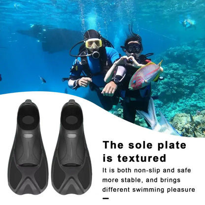 Diving Fins Swimming Training Fins Professional Snorkeling Flippers Short Blade Flippers Leg Strength Building Swimming Flippers