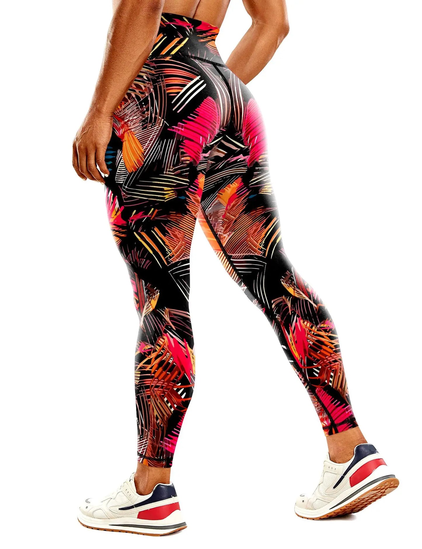 Women's 50-color high-waist printed yoga pants, hip-lifting tight quick-drying sports yoga pants