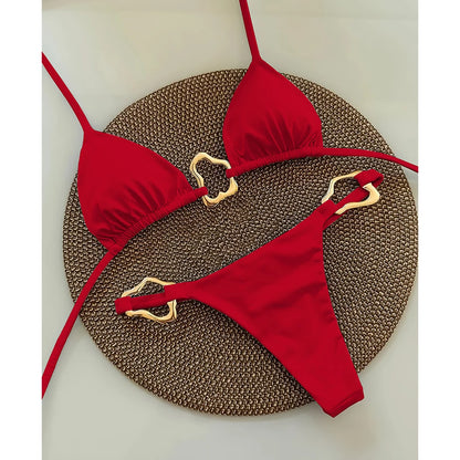 Halter Micro Bikini Women Swimsuit Solid Swimwear Thong Bikinis Set Brazilian Beach Wear Bathing Suit Biquini Female
