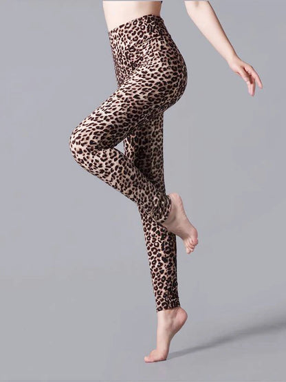 Women's  High Waist Leggings Sportwear Workout Women Jeggings Elastic Pants Leopard Summer Printed Stripe Fitness Leggins
