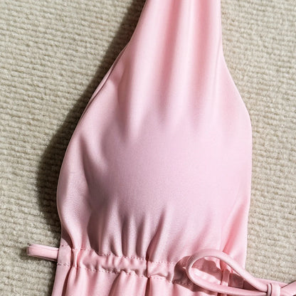 Pink One Piece Swimsuits Closed Women's Swimwear Push Up For Swimming Wear Body Bathing Suits Beachwear Pool Bather