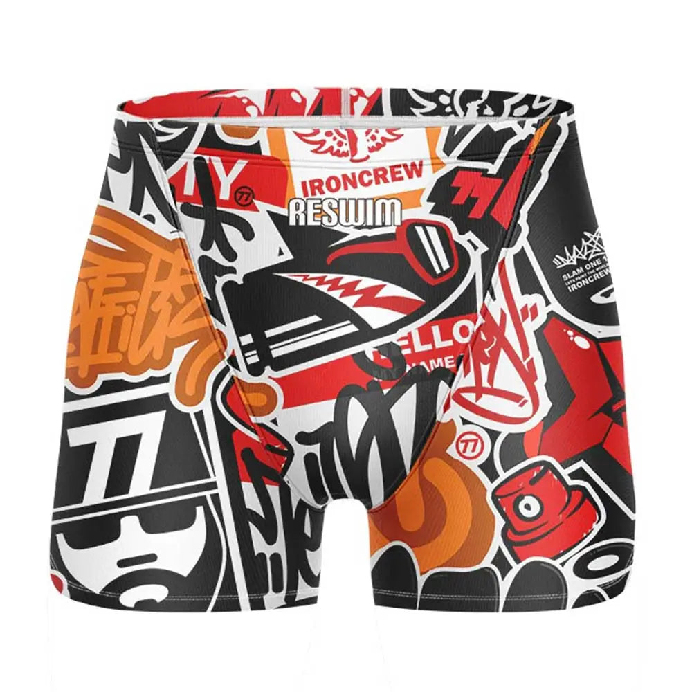 Swim Boxers Summer Swimming Trunks Men's Swim Jammer Surf Shorts Endurance Athletic Training Swimsuit Pants GYM Swimwear Beach Tights Shorts