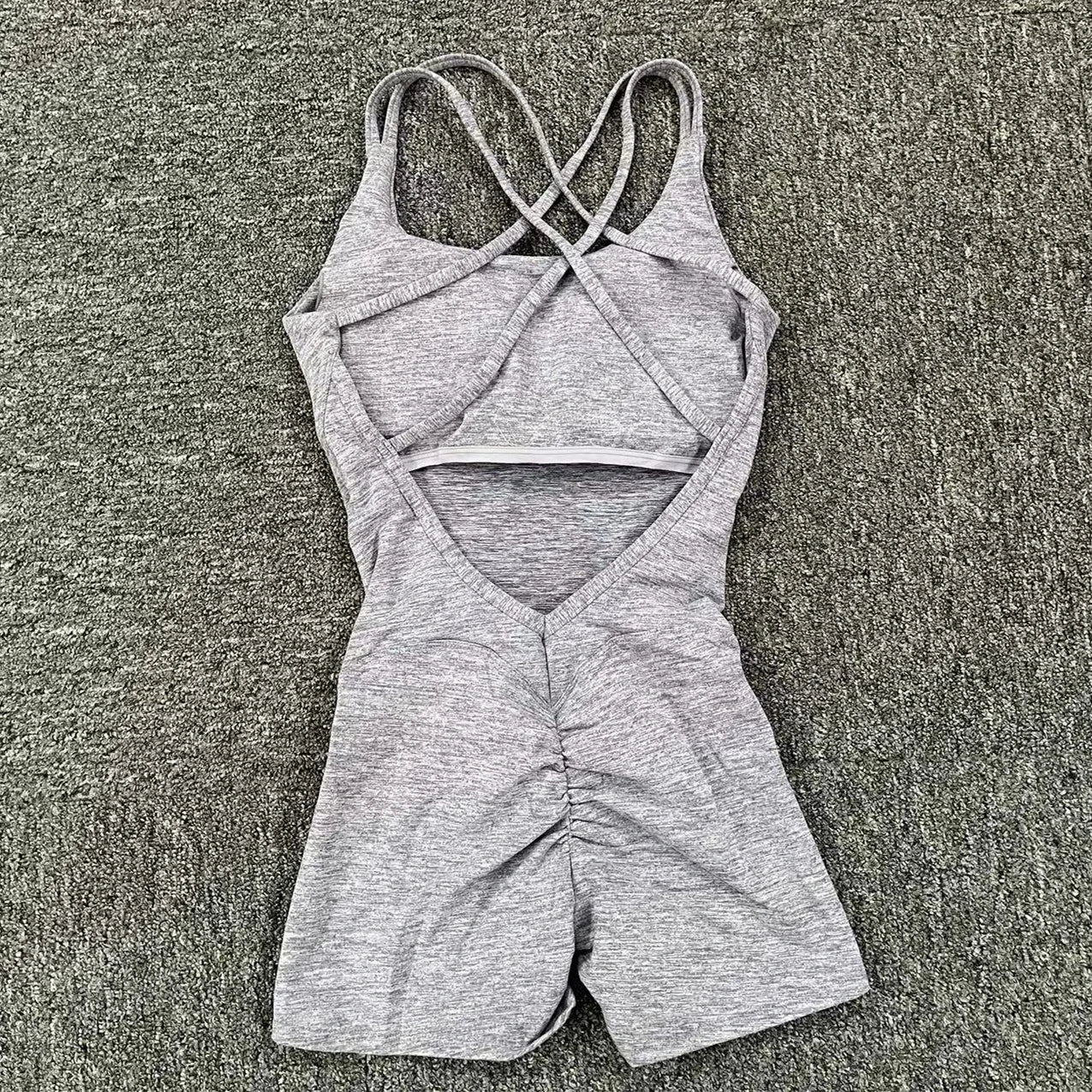 Pad Cross Back Women Lycra Fitness Gym One Piece Jumpsuit Leggings Workout Pant Female Shorts Active Wear Sport Outfit Suit