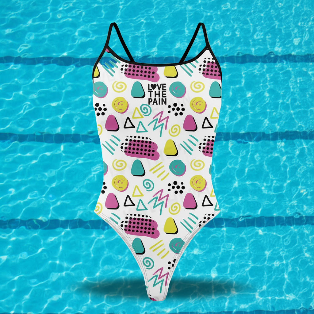 One Piece Thin Shoulder Straps Swimsuit for Women Fitness Race Swimwear Monokini Bathing Suit Comfortable Beachwear