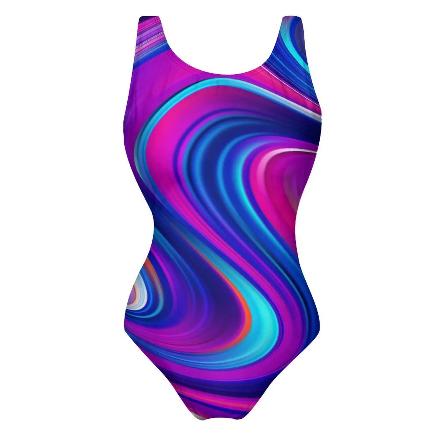 Bright Rainbow Swimsuit Abstract Art Push Up Swimwear One-Piece Vacation Bath Bathing Suit Bodysuit Design Beachwear Large Size