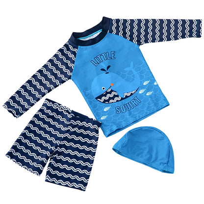 Swimsuit Boys UPF50 Baby Swimwear Shark Dinosaur UV Bathing Suit for Boy 3 Pcs Toddler Surfing Diving Suit Children's Rash Guard