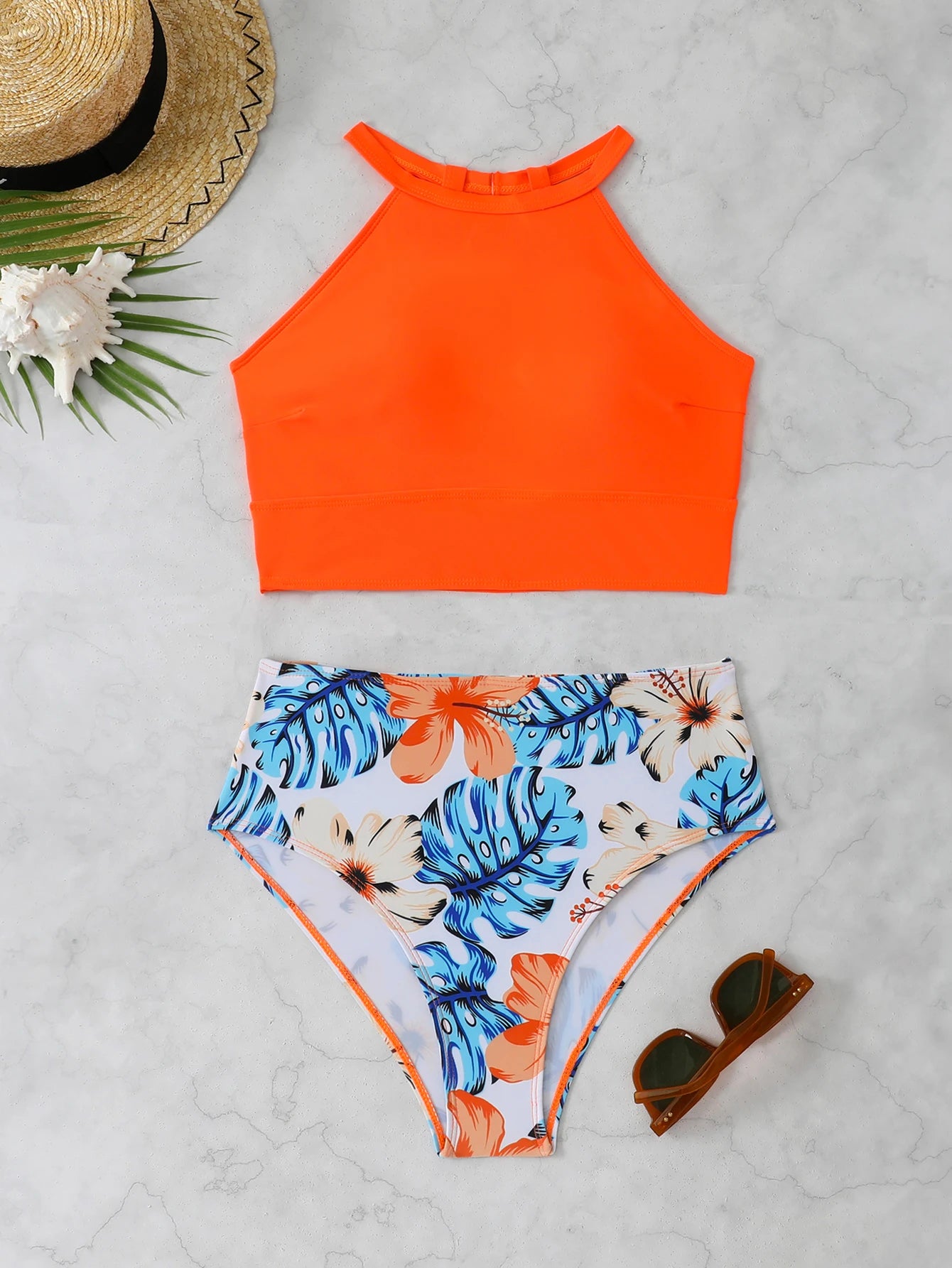 High Waist Swimsuit Bikini Women Printed Swimwear Female Bathers Swimming Bathing Swim Suit Summer Beachwear