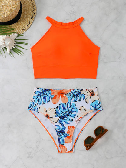 High Waist Swimsuit Bikini Women Printed Swimwear Female Bathers Swimming Bathing Swim Suit Summer Beachwear