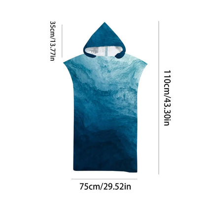 Surfing Diving Summer Surf Poncho Men Women Microfiber Fabric Quick-Dry Robe With Hood Unisex Outdoor Swim Towel Warmer