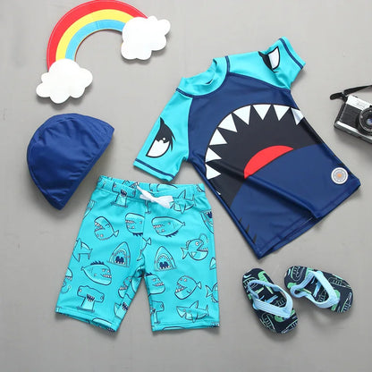 Boys Swimwear and Swimming Trunks Baby Bathing Suit UPF50 UV Protection Boy's Swimsuit Cartoon Children's Rashguard Beach Wear