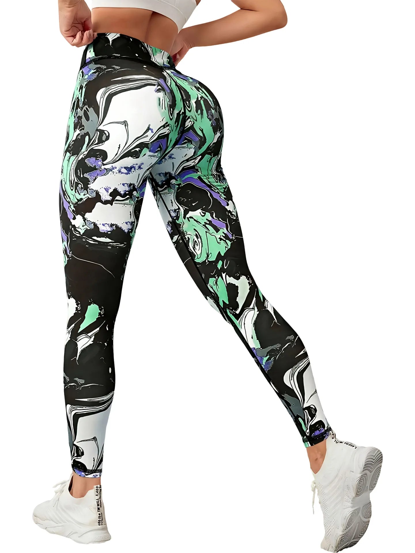 Women's 50-color high-waist printed yoga pants, hip-lifting tight quick-drying sports yoga pants