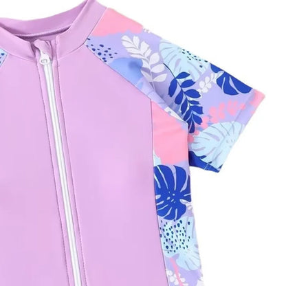 Purple Girls One Piece Swimsuit 6-12 Year Kids Swim Suit Teenage Children's Swimwear 2025 Sports Bathing Suits Surfing Bodysuit