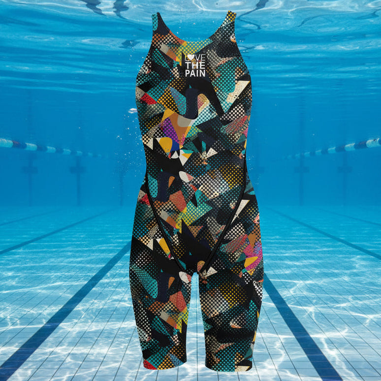 Competition Training Back Tech Suit Swimsuit Neck To Knee Women's Open Back Comfort Straps Swimsuit One-piece Jumpsuit Swimsuit