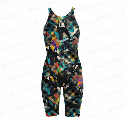 Competition Training Back Tech Suit Swimsuit Neck To Knee Women's Open Back Comfort Straps Swimsuit One-piece Jumpsuit Swimsuit
