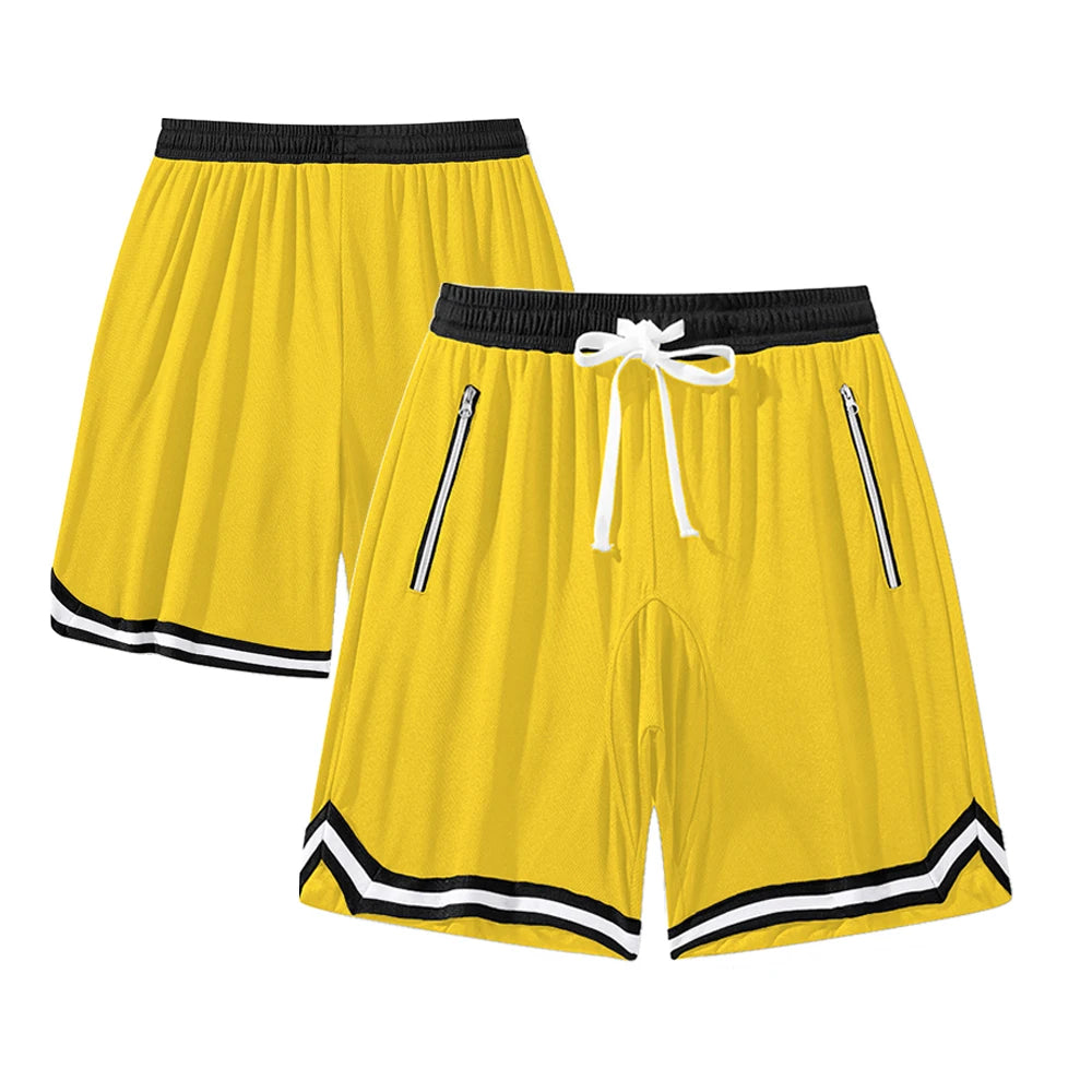 Men Casual Gym Mesh Short Lightweight Breathable Jogger Training Short Pants with Drawstring and Zip Pockets Multi-Color Options