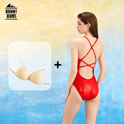Women Thin Strap Style Outdoor Water Sports Competitive Surfing Swim Beach Wear One Piece Professional Quick-Dry Push Up Bathing Suit
