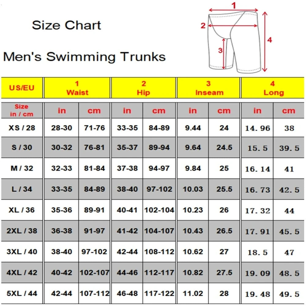 Mens Jammer Swimsuit Athletic Training Trunks Bathing Suit Durable Training Swimming Shorts Summer Surfing Diving Swimwear