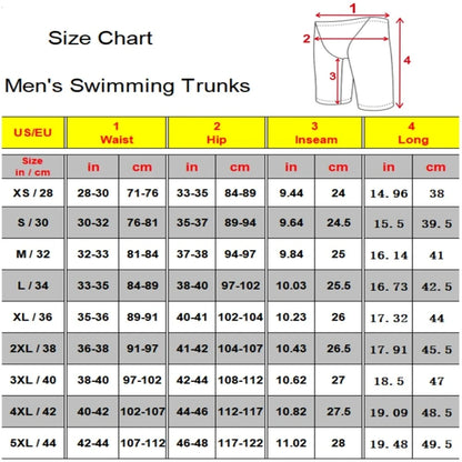 Mens Jammer Swimsuit Athletic Training Trunks Bathing Suit Durable Training Swimming Shorts Summer Surfing Diving Swimwear