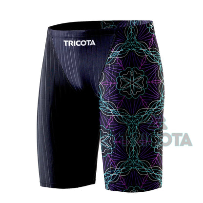 Men Swim Jammer Swimwear Shark Skin Lycra Fiber High Level Male Swimming Quick-Dry Swimwear Trunk Training Race Pants Surfing