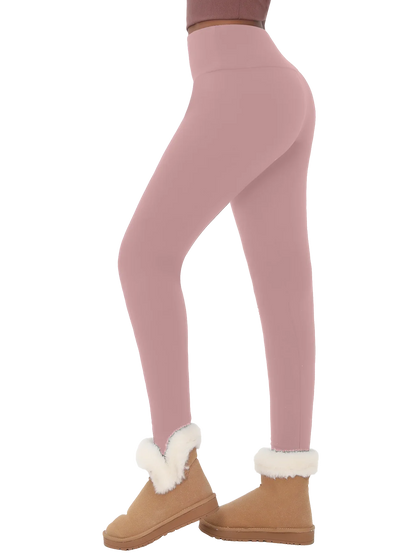 Womens Thermal Fleece Lined High Waisted Leggings. Workout Winter Warm Thick Tights Soft Yoga Pants