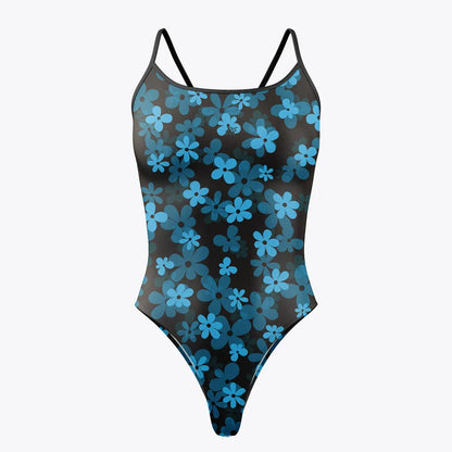 One-piece Swimsuit Print Bathing Suits Competition Swimwear Floral Female Open water Swimming Practice Beachwear