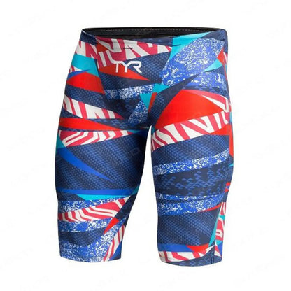 Summer Men's Swim Jammer Athletic Training Swimsuit Shorts Beach Swimming Trunks Swimwear Jammers Tights Diving Surf Shorts