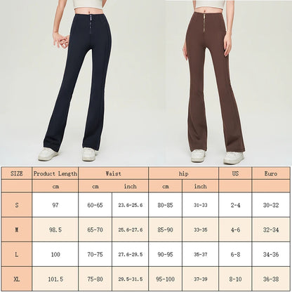 Bell Bottoms Yoga Pants Front Zip Bootcut Yoga Leggings Gym Pant Butt Lifting Yoga Legging Flare Leggings Zipper