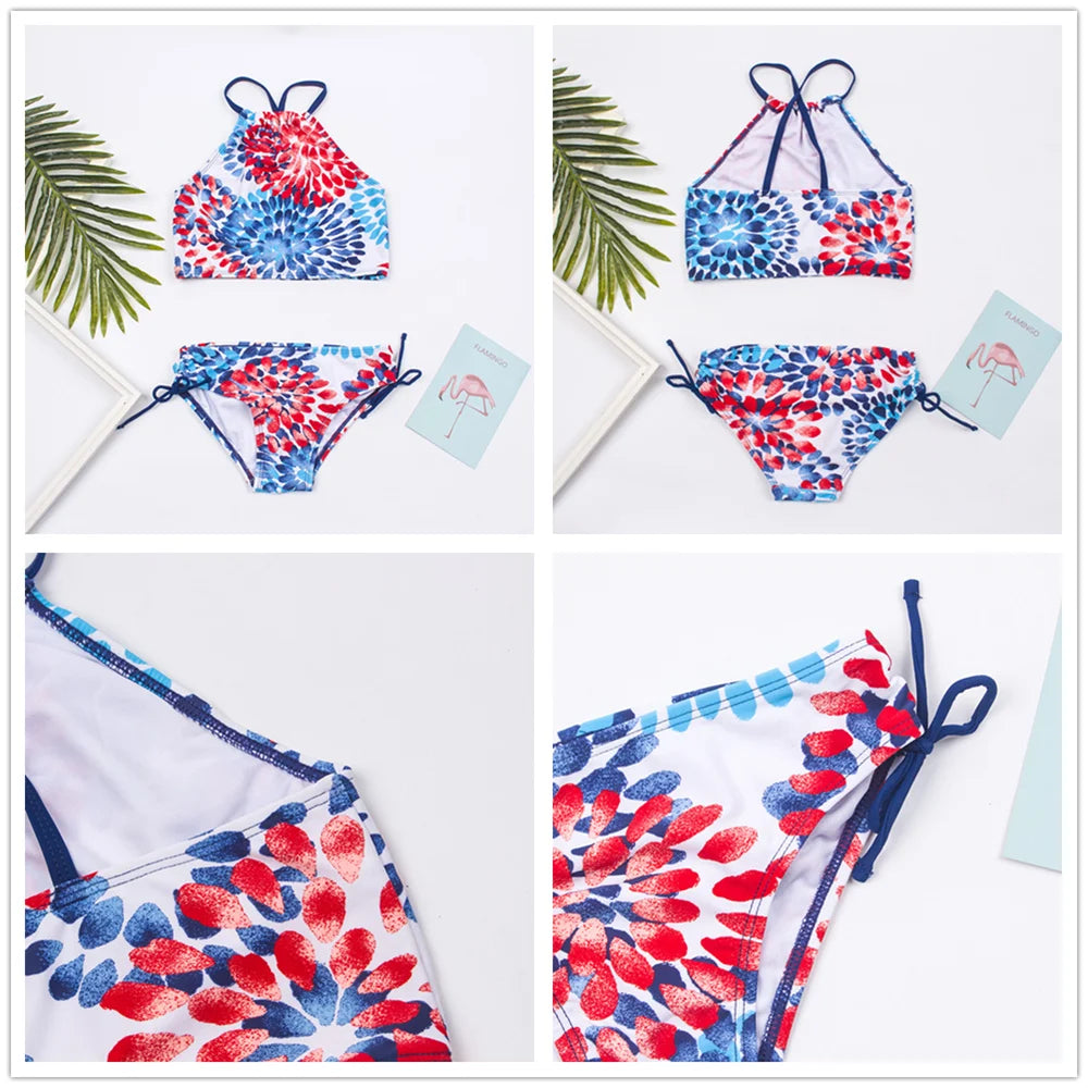 Multi Style Multi Colour Kids Girls Bikini Set 2025 New Print Girls Kids Swimwear Swimsuit Summer Children  Bathing Suit
