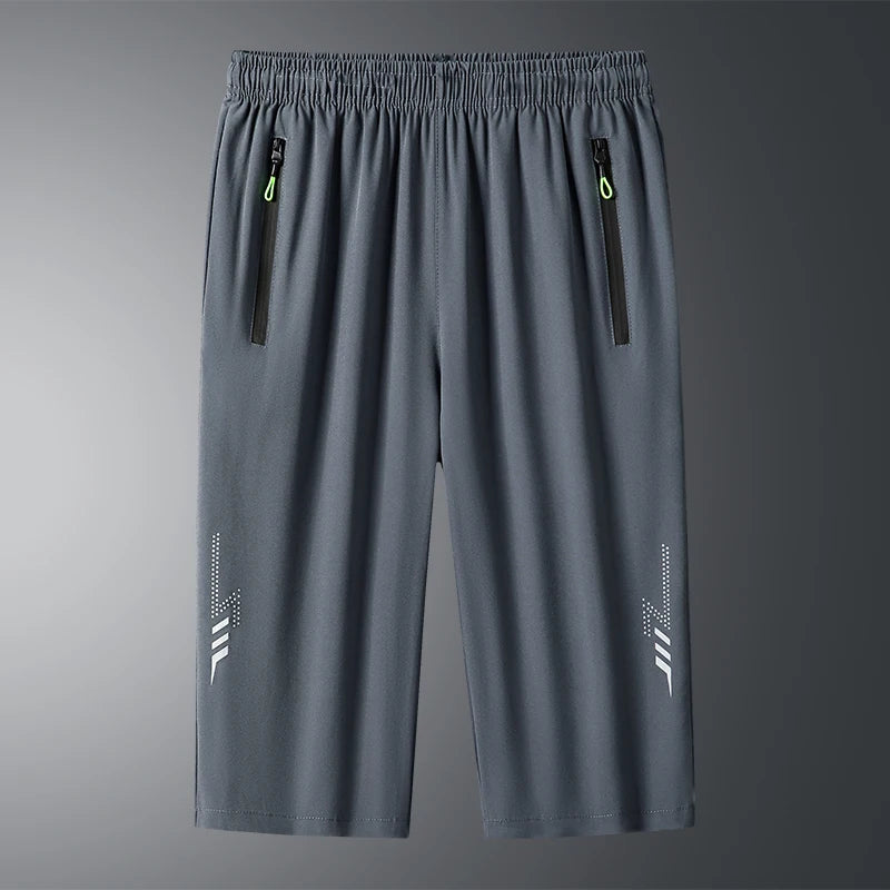 【 M-8XL 】 Men's sports ice silk shorts summer fashion plus size pants quick drying simple breathable cool running shorts
