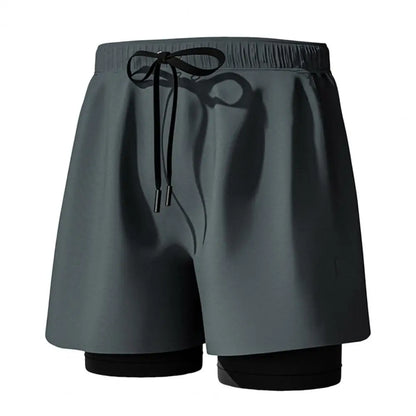 Men Summer Swimming Trucks Elastic Waist Drawstring Printing Swimming Shorts with Supportive Compression Liner Pockets Printing Swimming TrucksL-4XL