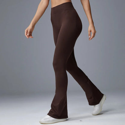 Flare Leggings Yoga Pants Women Bell-bottoms Tights High Waist Fitness Stretch Gym Workout Casual Sports Push Up Wide Legs