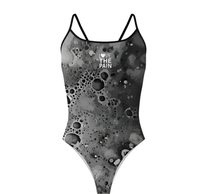 Black & White Design Love The Pain Women Swimsuit One-piece Swimwear Functional Training Swimsuit
