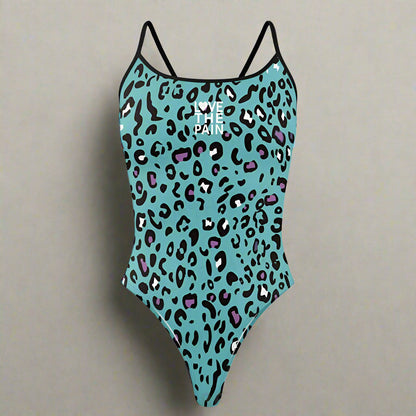Love The Pain Female Skulls & Animal Print One Piece Swimsuit Swimwear