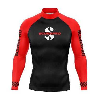 Men's Surfing Wear Swimming Diving T-Shirts Long Sleeve Rash Guard Swimwear Elasticity Beach Surfing Sun Protection Clothing