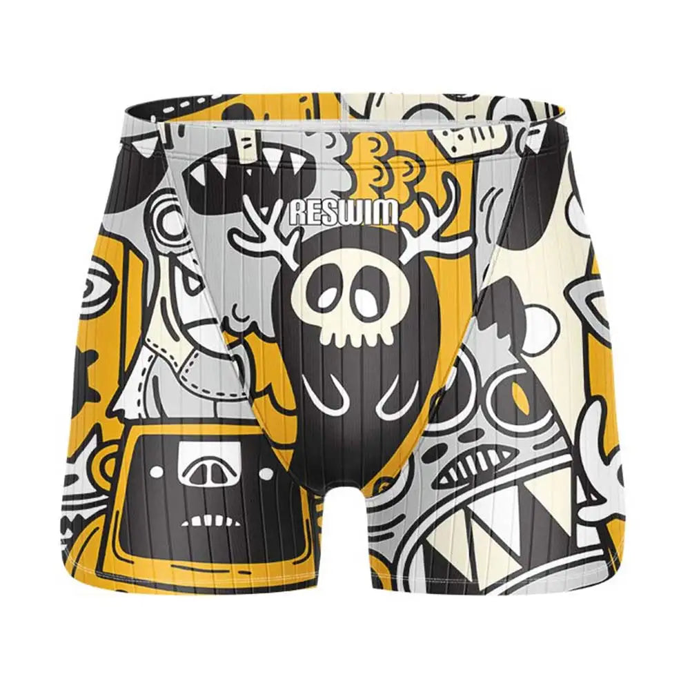Funny Swimming Trunks Swim Jammer Swimsuit Shorts Summer Men's Athletic Training Swimwear Boys Surfing Pants Beach Tights Shorts