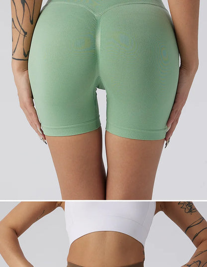 High Waist Push Up Fitness Mini Shorts Women's Sport Short Leggings Peach Butt Lifter Biker Shorts