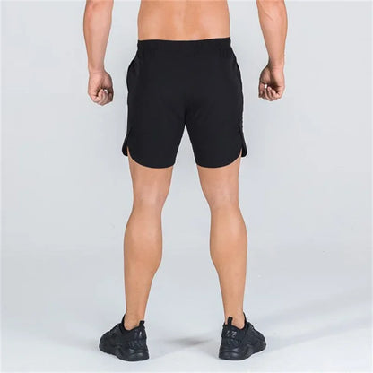 Men summer Double-deck fitness sports shorts slim quick drying breathable woven Shorts Men's sweatpants training gym clothing
