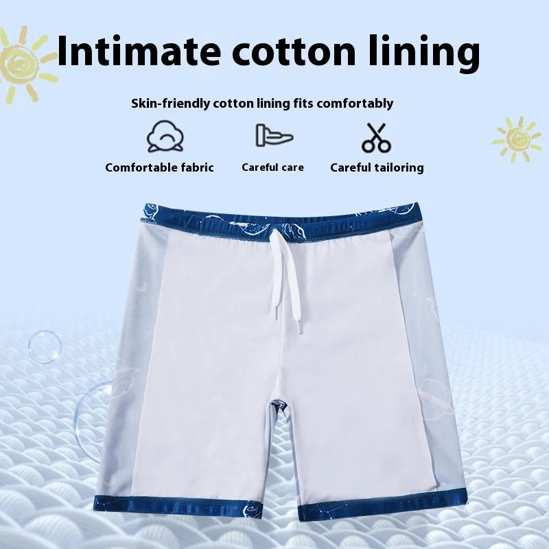Children's Swimsuits, Men's Primary, Middle, Big Children, Boys, Students' Swimsuits, Baby Split Swimsuits, Swimming Caps