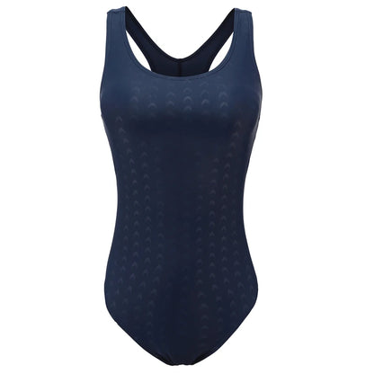 Sports One Piece Swimsuit Solid Swimwear Women Racerback Bodysuit Scoop Neck Bathing Suit Women Beachwear